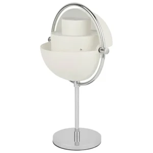 GUBI Multi-Lite bärbar bordslampa, krom - vit