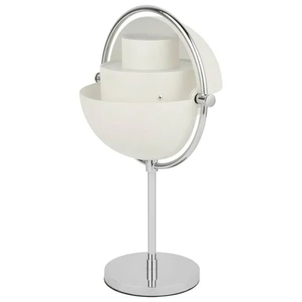 GUBI Multi-Lite bärbar bordslampa, krom - vit