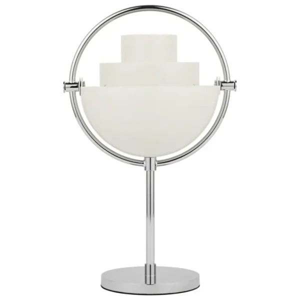 GUBI Multi-Lite bärbar bordslampa, krom - vit