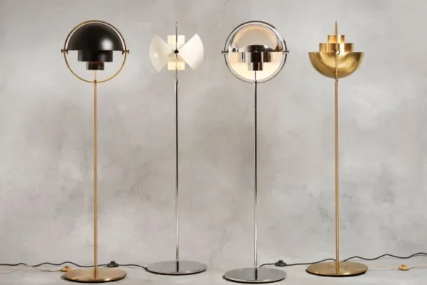 GUBI Multi-Lite golvlampa, krom - vit