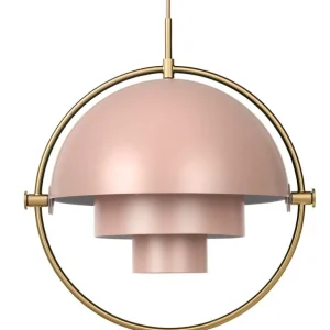 GUBI Multi-Lite pendellampa, mässing - matt rosenröd