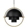 GUBI Multi-Lite pendellampa, liten, mässing - svart semimatt