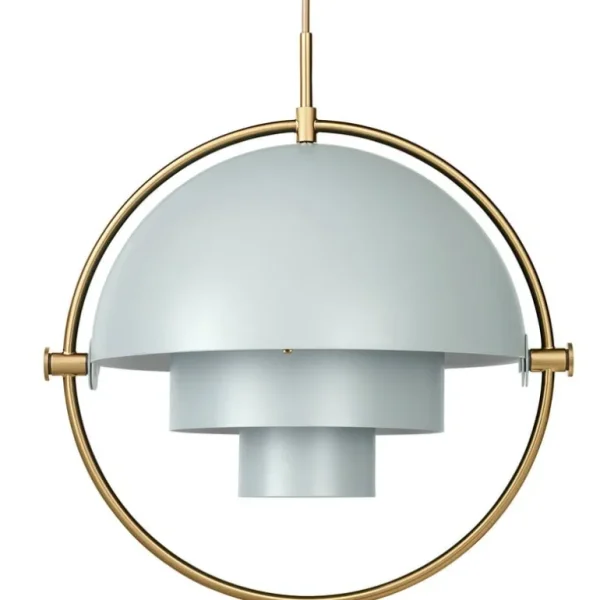 GUBI Multi-Lite pendellampa, mässing - havsgrå