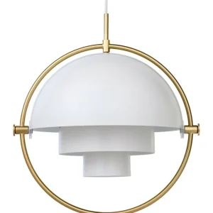 GUBI Multi-Lite pendellampa, mässing - vit