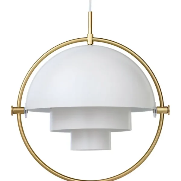 GUBI Multi-Lite pendellampa, mässing - vit