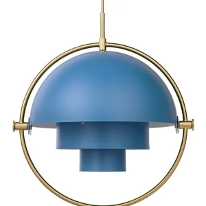 GUBI Multi-Lite pendellampa, mässing - blå