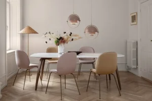 GUBI Multi-Lite pendellampa, mässing - matt rosenröd