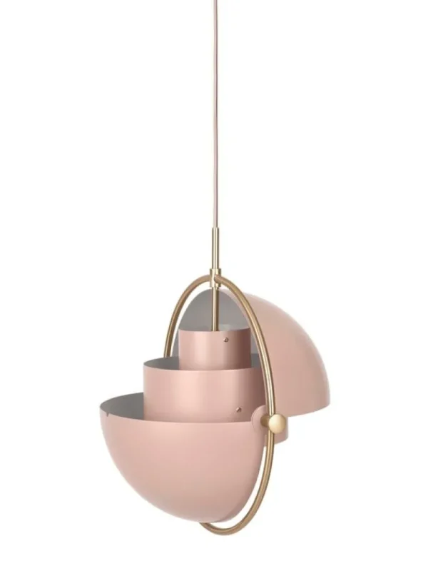 GUBI Multi-Lite pendellampa, mässing - matt rosenröd
