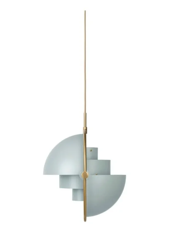 GUBI Multi-Lite pendellampa, mässing - havsgrå