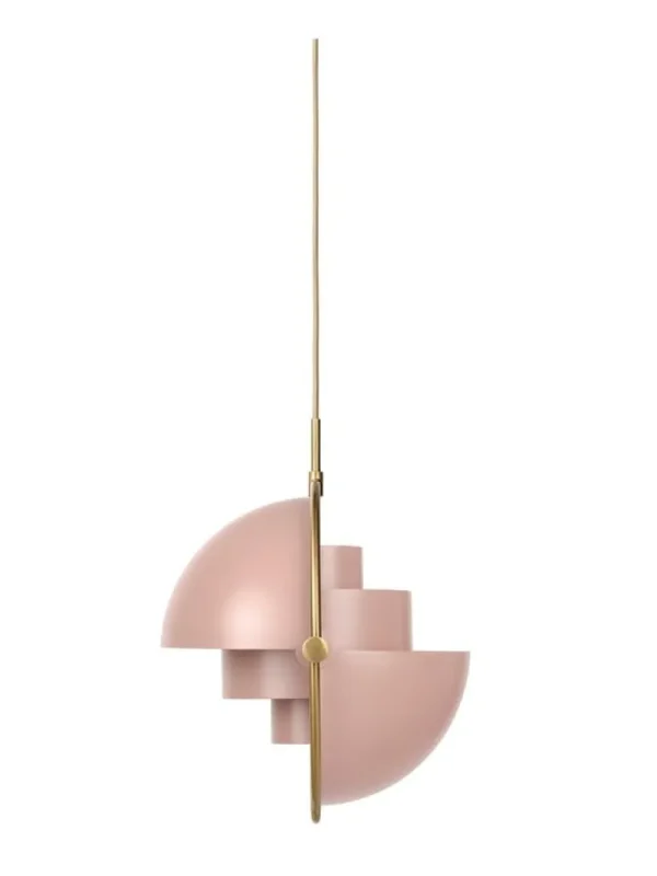 GUBI Multi-Lite pendellampa, mässing - matt rosenröd