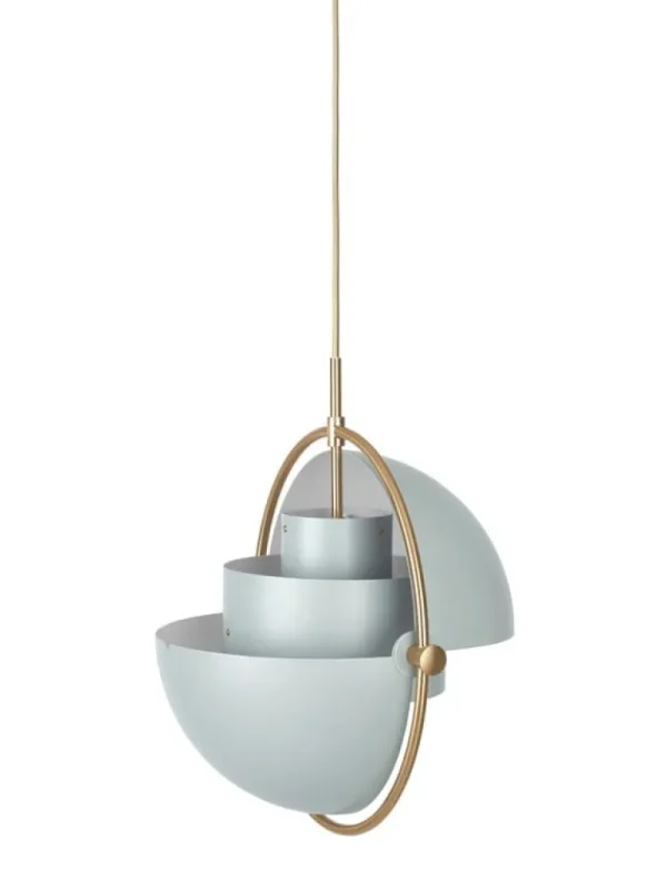 GUBI Multi-Lite pendellampa, mässing - havsgrå