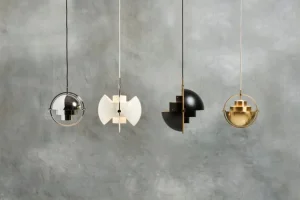 GUBI Multi-Lite pendellampa, liten, mässing - glänsande mässing