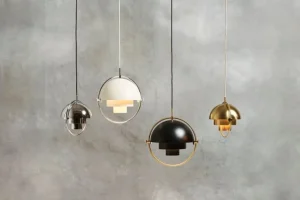 GUBI Multi-Lite pendellampa, liten, mässing - glänsande mässing