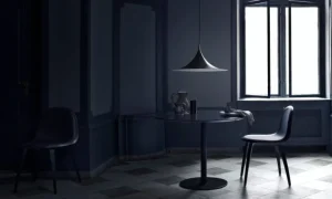 GUBI Semi pendellampa, 60 cm, svart matt