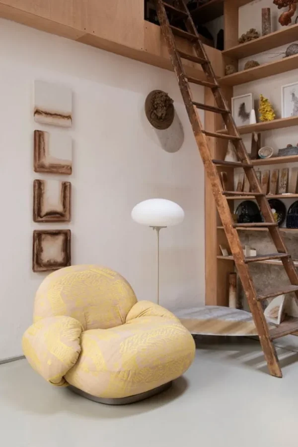 GUBI Stemlite golvlampa, 110 cm, dimbar, kiselgrå