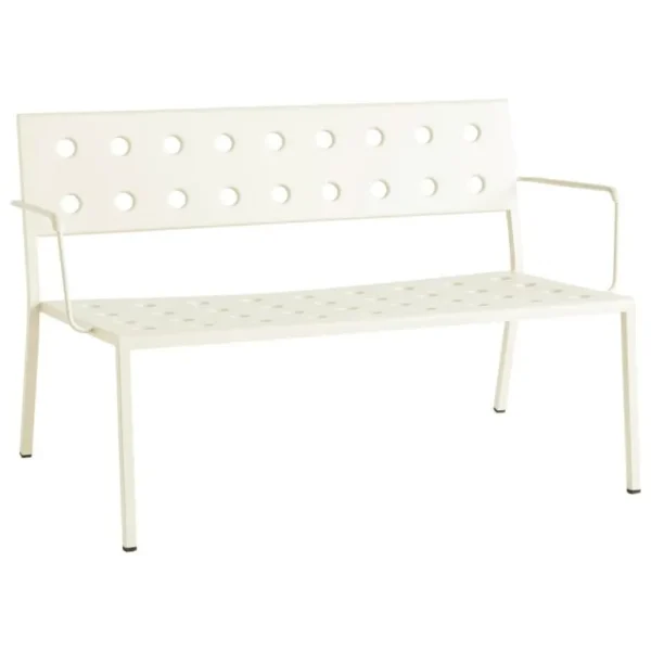 HAY Balcony Lounge bänk med armstöd, 121,5 x 69 cm, kritbeige