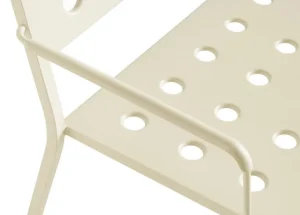 HAY Balcony Lounge bänk med armstöd, 121,5 x 69 cm, kritbeige