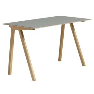 HAY CPH90 2.0 skrivbord, 130 x 65 cm, lackad ek - grå linoleum