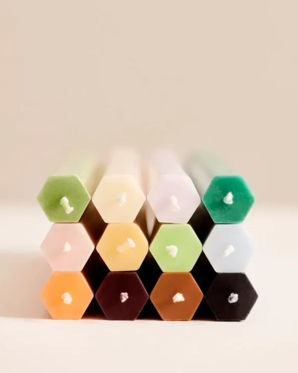 HAY Hexagon ljus, 4-pack, mörk