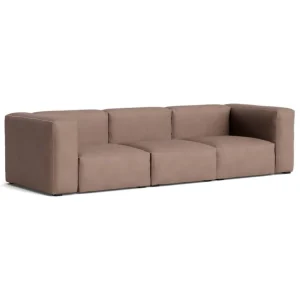 HAY Mags Soft 3-sits soffa, Comb.1 hög arm, nougatläder Sense