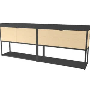 HAY New Order hyllpaket med skjutluckor, charcoal - ask