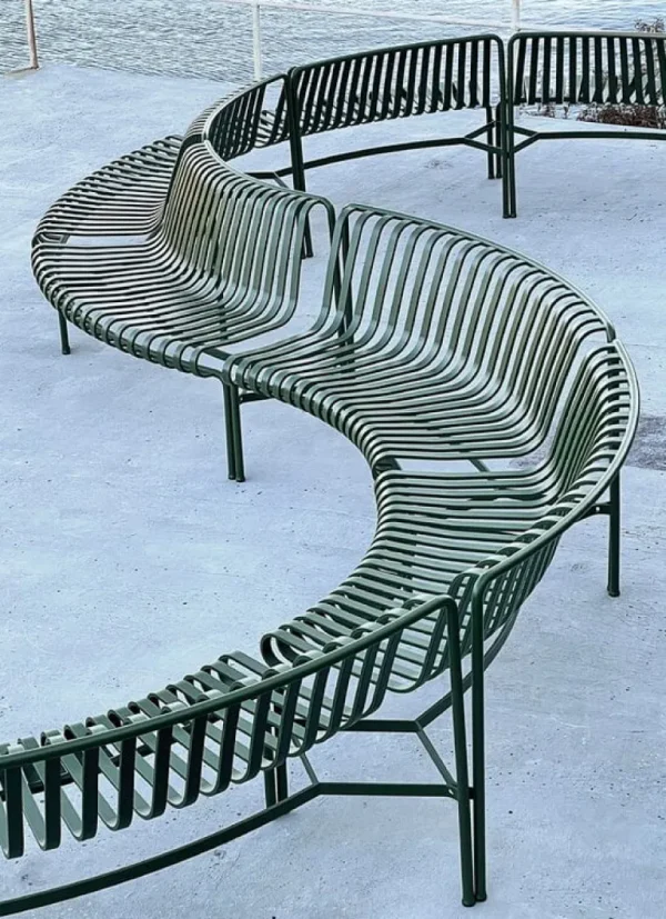 HAY Palissade Park tilläggsbänk för matplats, ut, himmelsgrå