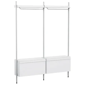 HAY Pier System 1002 garderob, 2 kolumner, PS vit - aluminium