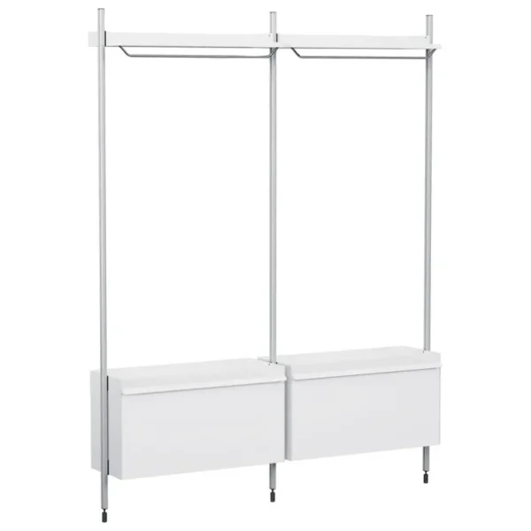 HAY Pier System 1002 garderob, 2 kolumner, PS vit - aluminium