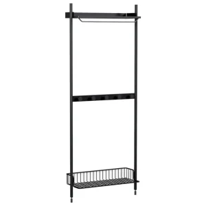 HAY Pier System 1041 garderob, 1 kolumn, PS svart - svart