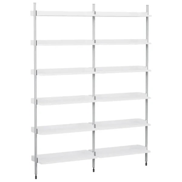 HAY Pier System 102 hylla, 2 kolumner, PS vit - aluminium
