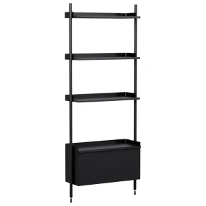 HAY Pier System 131 hylla, 1 kolumn, PS svart - svart