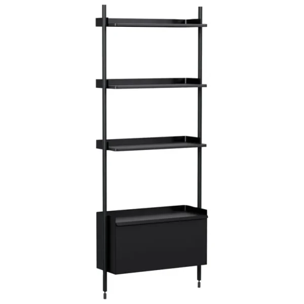 HAY Pier System 131 hylla, 1 kolumn, PS svart - svart