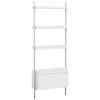 HAY Pier System 131 hylla, 1 kolumn, PS vit - aluminium