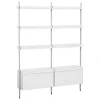 HAY Pier System 132 hylla, 2 kolumner, PS vit - aluminium