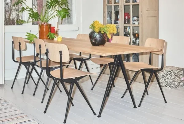 HAY Pyramid bord 02, 190 x 85 cm, beige - rökt ek