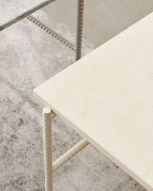 HAY Rebar soffbord, 100 x 104 cm, alabaster - beige marmor