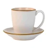 Heirol Edge kaffekopp med fat, 2,5 dl, elfenbensguld
