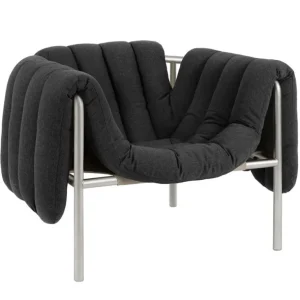Hem Puffy fåtölj, anthracite - rostfritt stål