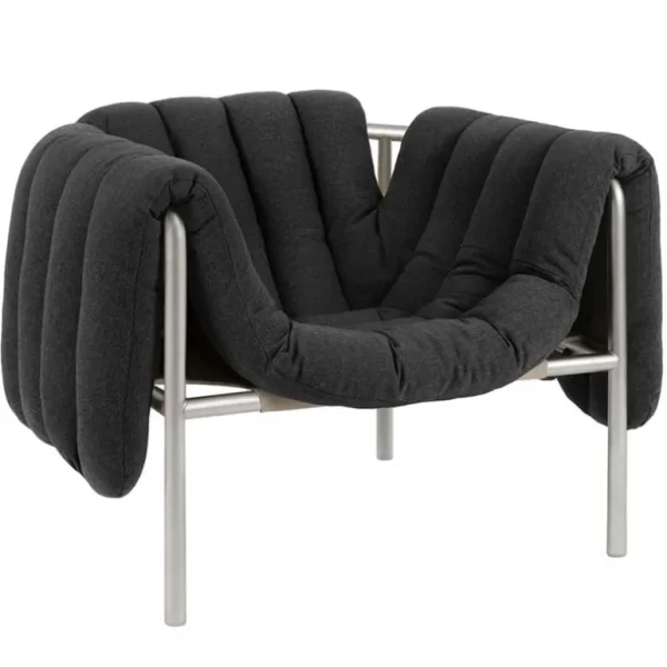 Hem Puffy fåtölj, anthracite - rostfritt stål