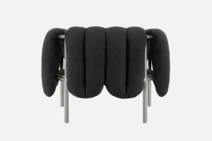 Hem Puffy fåtölj, anthracite - rostfritt stål