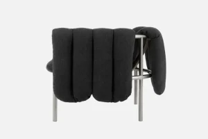 Hem Puffy fåtölj, anthracite - rostfritt stål