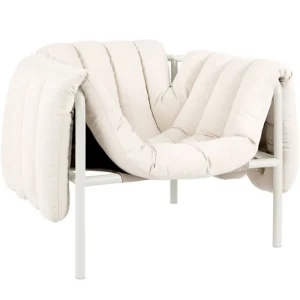Hem Puffy fåtölj, naturell - cream stål