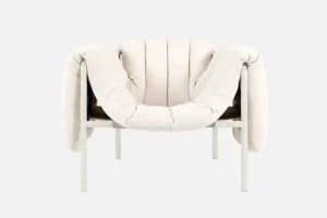 Hem Puffy fåtölj, naturell - cream stål