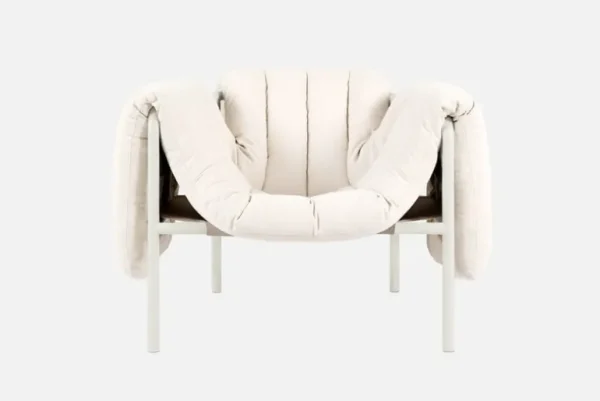 Hem Puffy fåtölj, naturell - cream stål