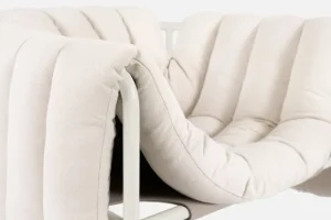 Hem Puffy fåtölj, naturell - cream stål