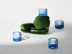 Iittala Kivi värmeljushållare, vattenblå