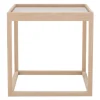 Klassik Studio Cube bord, såpad ek - rökfärgat glas