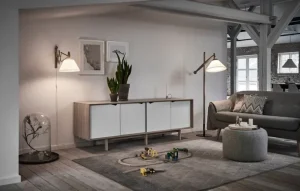 Le Klint Sax 223-2/17 vägglampa, rökt ek