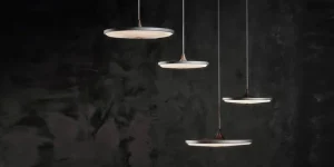 Le Klint Soleil pendellampa, 35 cm, plast, silver cloud