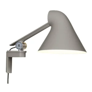 Louis Poulsen NJP vägglampa, kort arm, ljusgrå